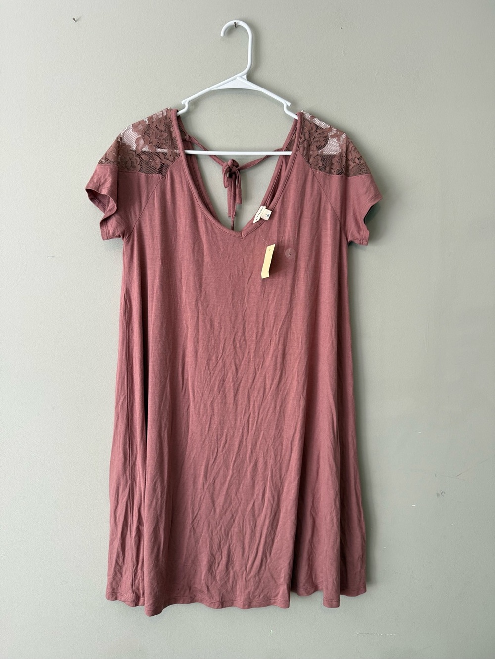 Aeropostale Rose-Mauve V-Neck Tie-Back Dress